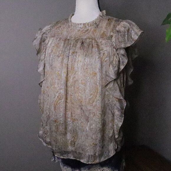 Joie | Mock Neck Short Sleeve Top Medium - Picture 1 of 7